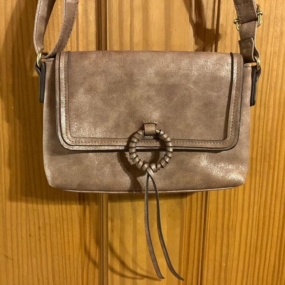 Women's Bronze Faux Leather Crossbody Bag
